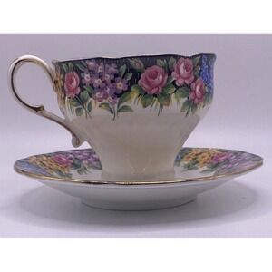Paragon The Queen And Queen Mary Old English Garden Vintage Teacup & Saucer